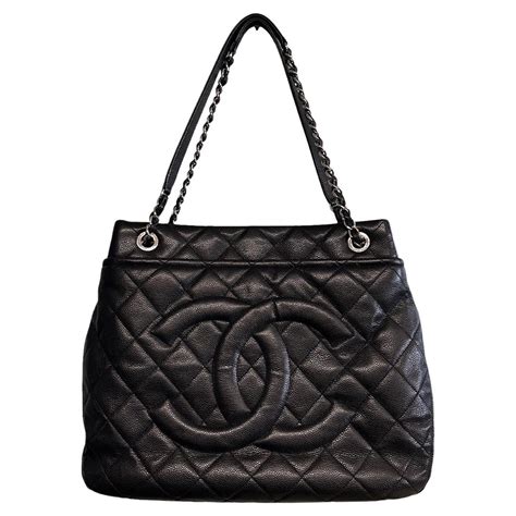 CHANEL Caviar Quilted Timeless CC Soft Tote Black 